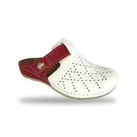 Női papucs - kényelmi klumpa D301 Bianco-Rosso